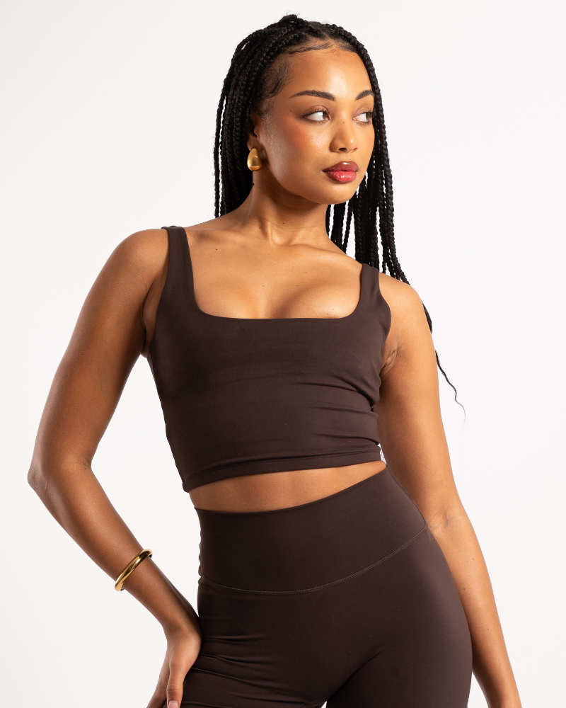 Square Neck Tank - Chocolate