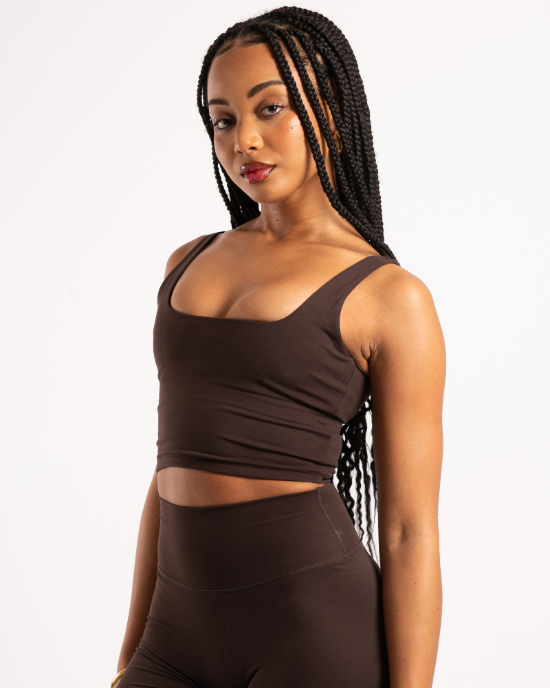 Square Neck Tank - Chocolate
