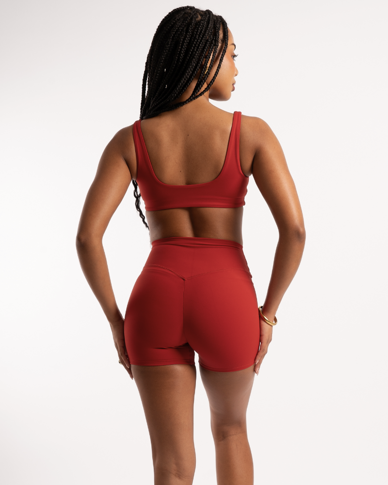 Not Your Basic Shorts - Cherry Red (Invisible Scrunch)