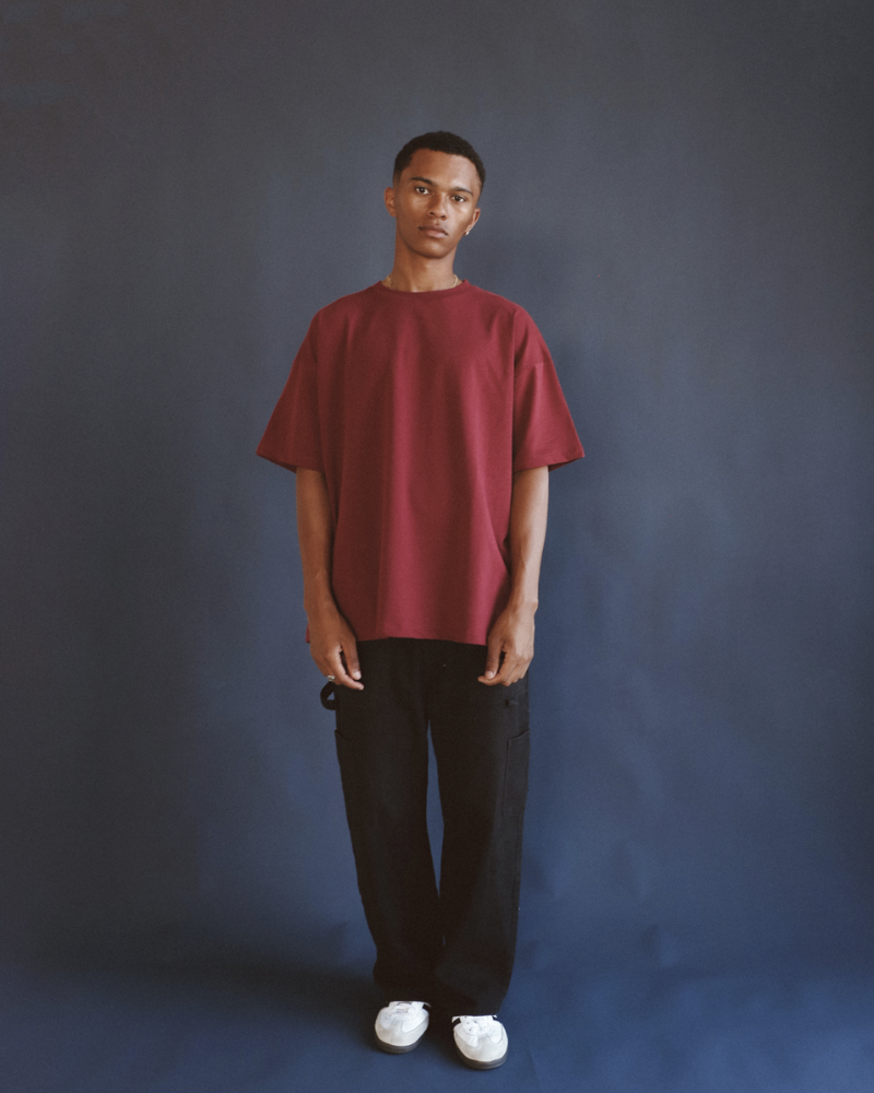 Luxe Oversized Tee - Maroon