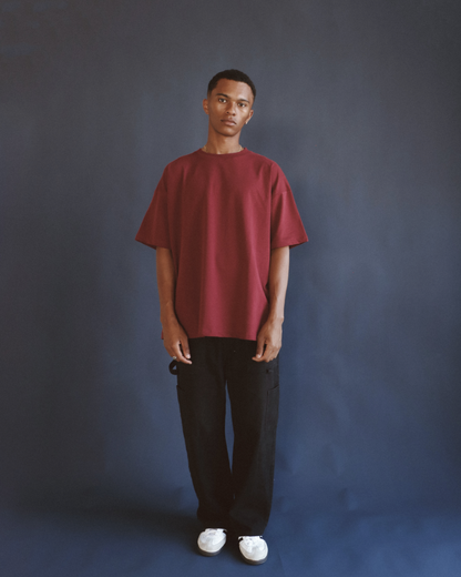 Luxe Oversized Tee - Maroon
