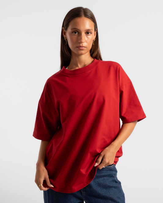 Luxe Oversized Tee - Red