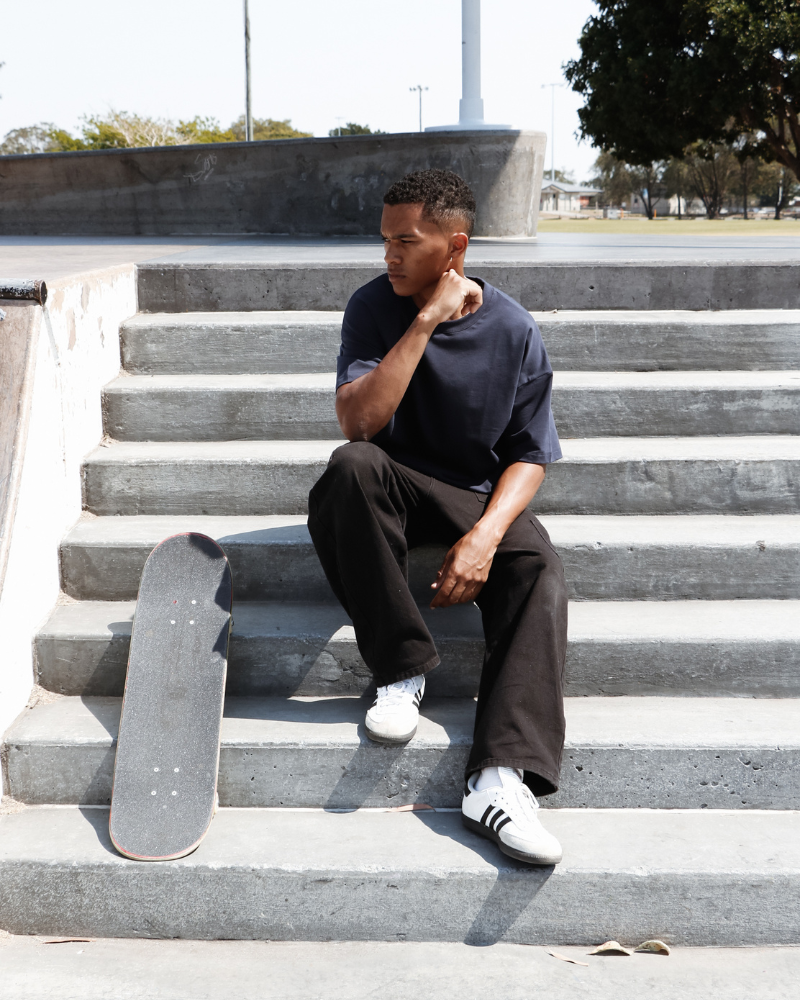 Luxe Oversized Tee - Navy