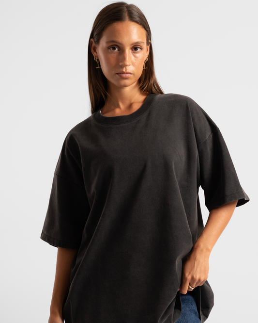 Luxe Oversized Tee - Washed Black