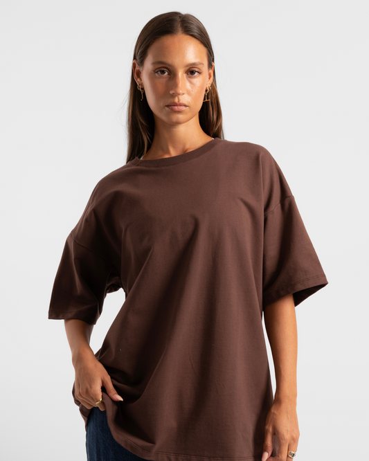 Luxe Oversized Tee - Chocolate