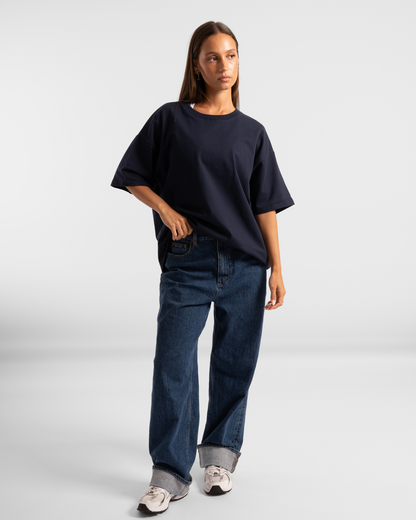 Luxe Oversized Tee - Navy