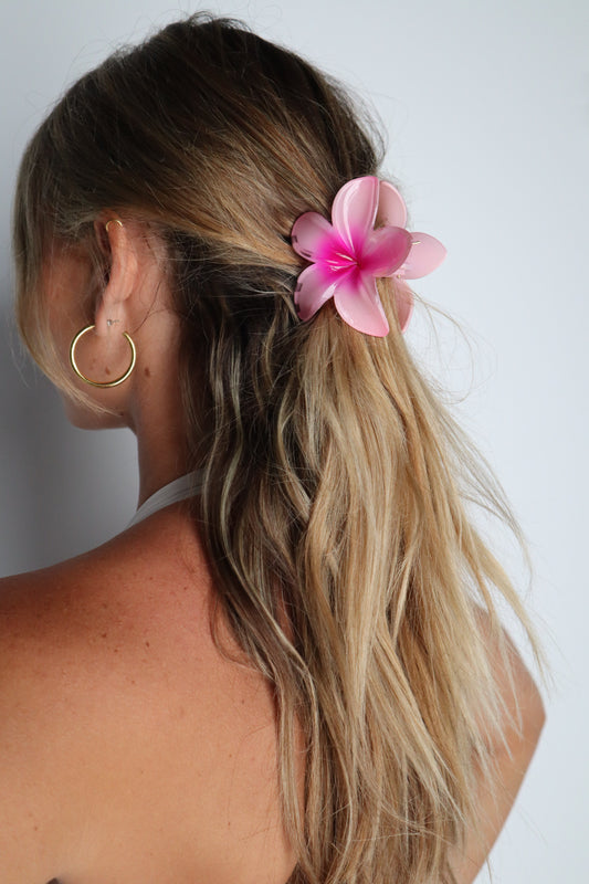 Frangipani Hawaii Hair Clip Fuchsia pink